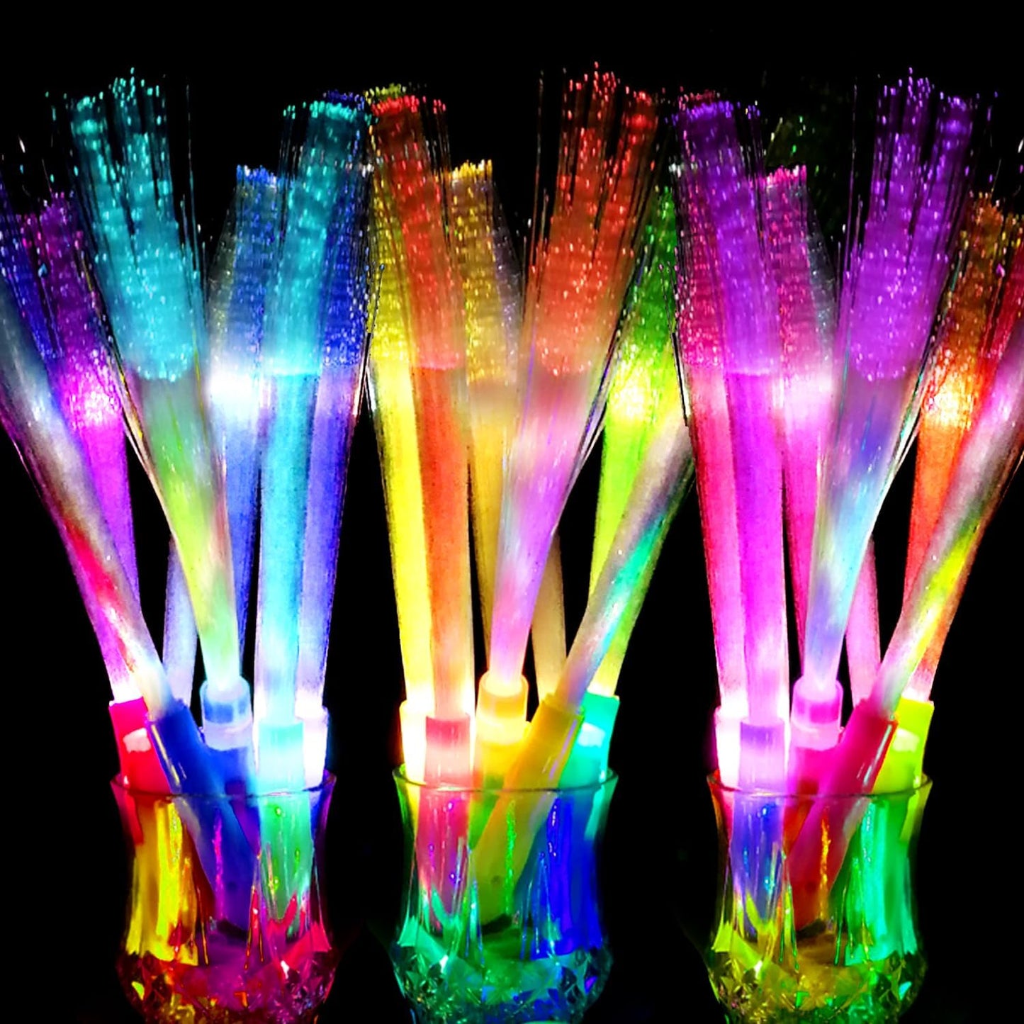 OceanWings Glow Fiber Optic Wands,Halloween Glow Sticks Bulk Party Pack,Glow in the dark Party Supplies Favor Flashing Light Up Sticks for Birthday Holiday Party Wedding Halloween Christmas(72)