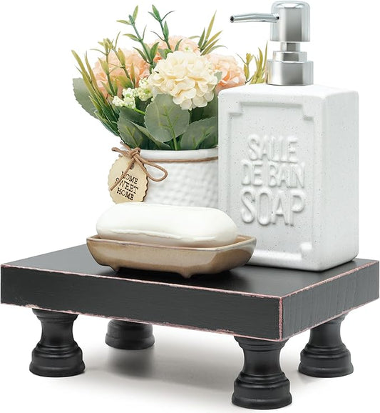EOSAHR Modern Pedestal Stand for Kitchen Decor : Decorative Wood Riser for by EOSAHR