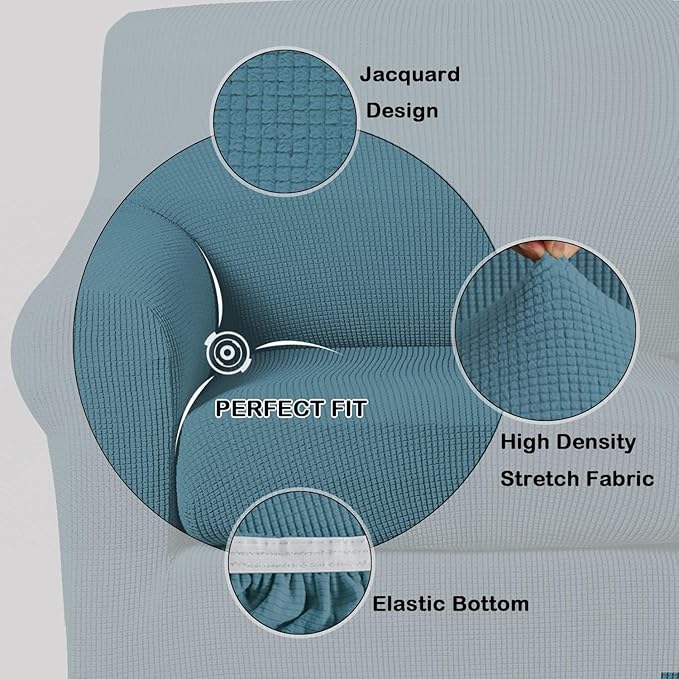 Turquoize 2 Piece Chair Covers Chair Slipcovers - Image 3