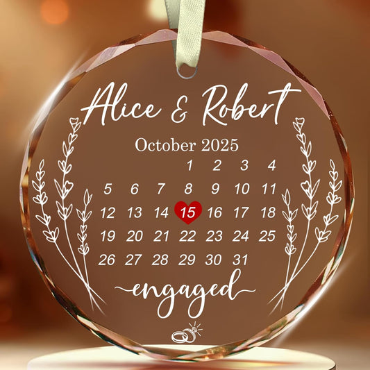 Personalized The Year We Became Mr & Mrs Christmas Ornaments - Wedding Gifts For Newlywed Couple, Bride And Groom - Gifts For Newlywed Couples - Happy Engagement Gift