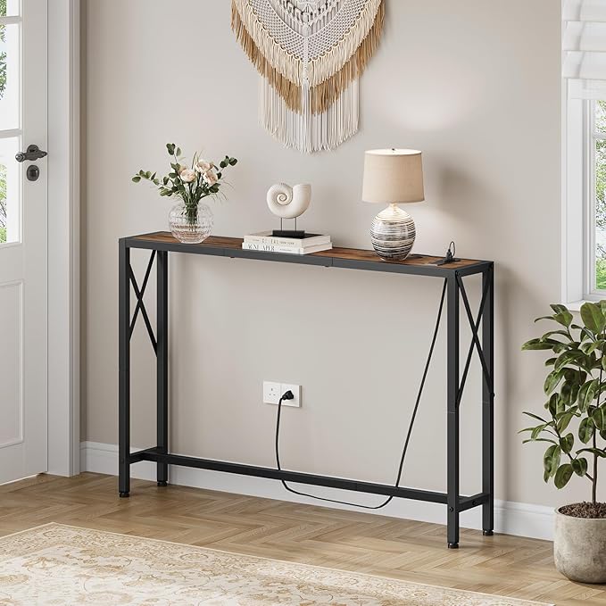 Gewudraw 41.8" Console Table, Narrow Behind The Couch Table - Image 2