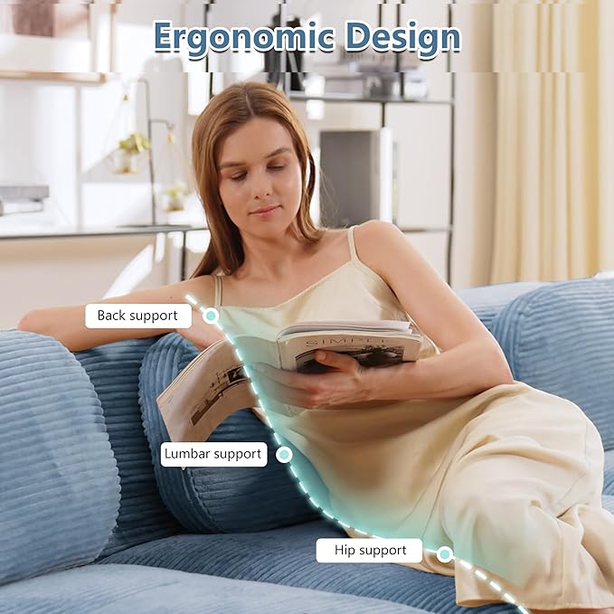 Boneless Sectional Couch, No Assembly Required, 81.8” U Shaped Modular Cloud - Image 4