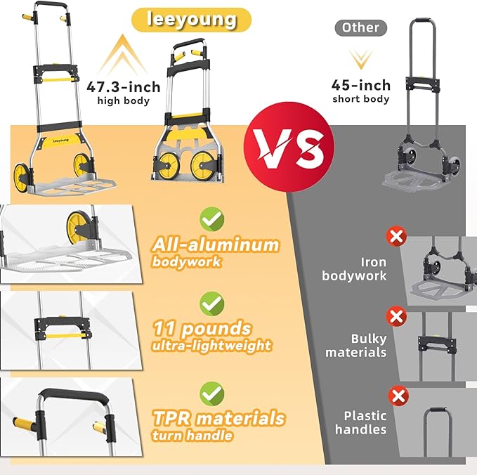 Aluminum Folding Hand Truck 309lb Capacity - Image 4