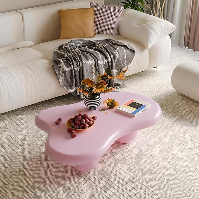 47" Cloud Coffee Table for Living Room Irregular Coffee Table Modern Unique - Image 8