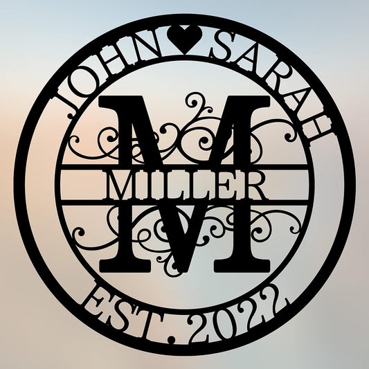 Custom Metal Sign - Personalized Name Sign - Family Sign - Outdoor Metal Wall Art Home Decor - Personalized Gift for Couple - Anniversary Wedding Gift