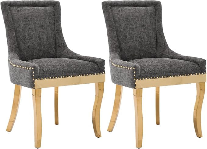 Upholstered Dining Chairs Set of 2, Modern Fabric Side Chairs by MZDOO