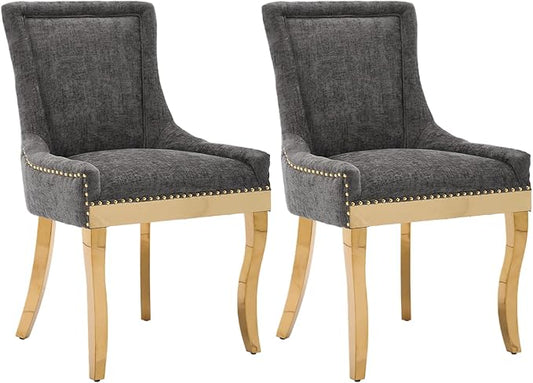 Upholstered Dining Chairs Set of 2, Modern Fabric Side Chairs by MZDOO