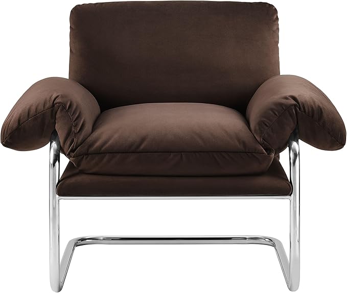 Modway Ansel Performance Velvet Accent Chair in Chocolate Brown - Image 8