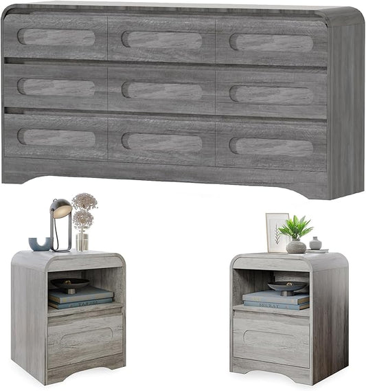 9 Drawer Dresser and Nightstand Sets by SOLACEFURNITURE