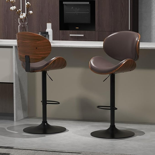 civama Brown Bar Stools Set of 2 by civama