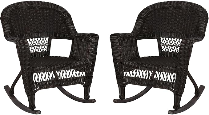 Jeco Set of 2 Wicker Rocker Chairs by Jeco