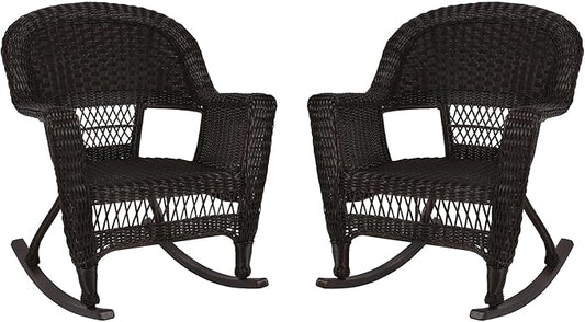 Jeco Set of 2 Wicker Rocker Chairs by Jeco