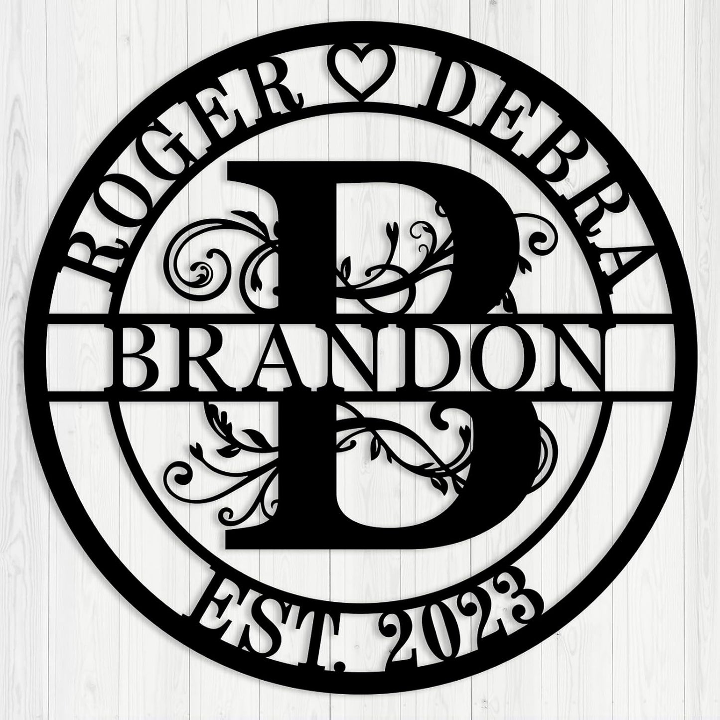 Custom Metal Monogram, Personalized Last Name Décor, Custom Name Signs with Metal Art, Anniversary, Wedding Gift