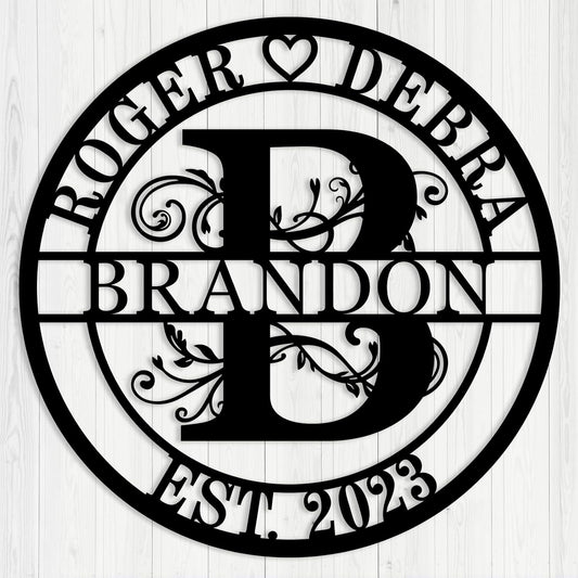 Custom Metal Monogram, Personalized Last Name Décor, Custom Name Signs with Metal Art, Anniversary, Wedding Gift
