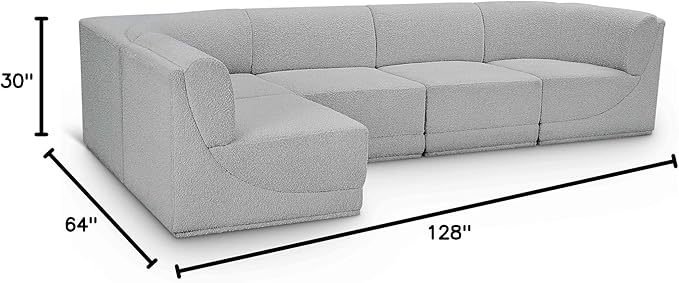 Meridian Furniture 118Grey-Sec5A Ollie Collection Modern | Contemporary Modular - Image 3