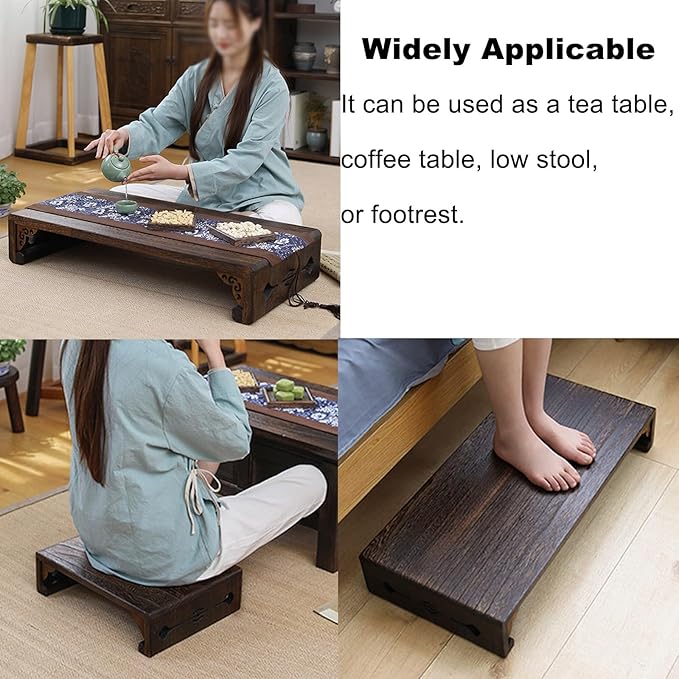 Japanese Style Tatami Table, Low Wood Stool, Suitable - Image 6