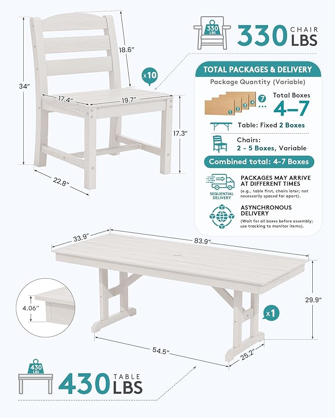 SERWALL 9 Piece Outdoor Dining Set - Image 2