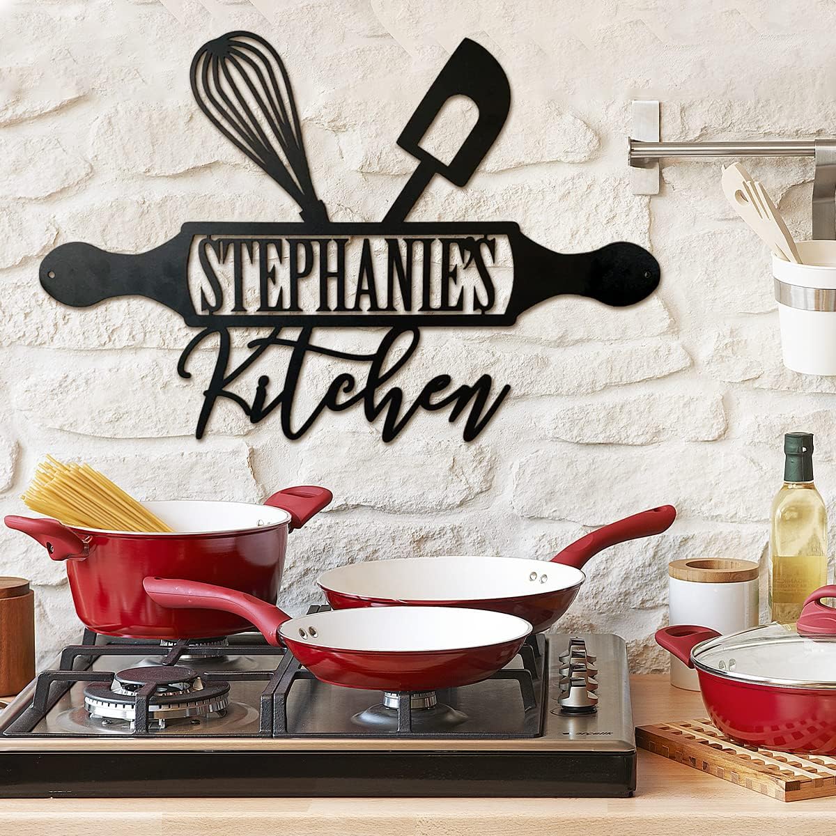 Metal Kitchen Sign - Customized and Personalized Wall Art | Mom's Kitchen | Housewarming Gift