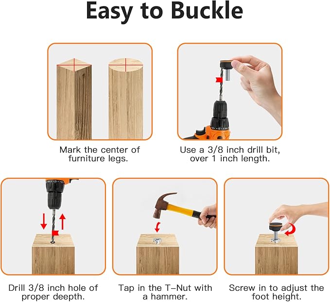 20 Pcs Adjustable Furniture Feet Levelers - Image 4