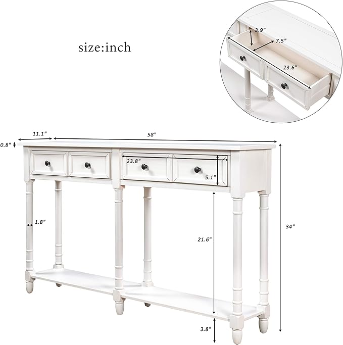 Merax Retro Console Table Sofa Table - Image 2