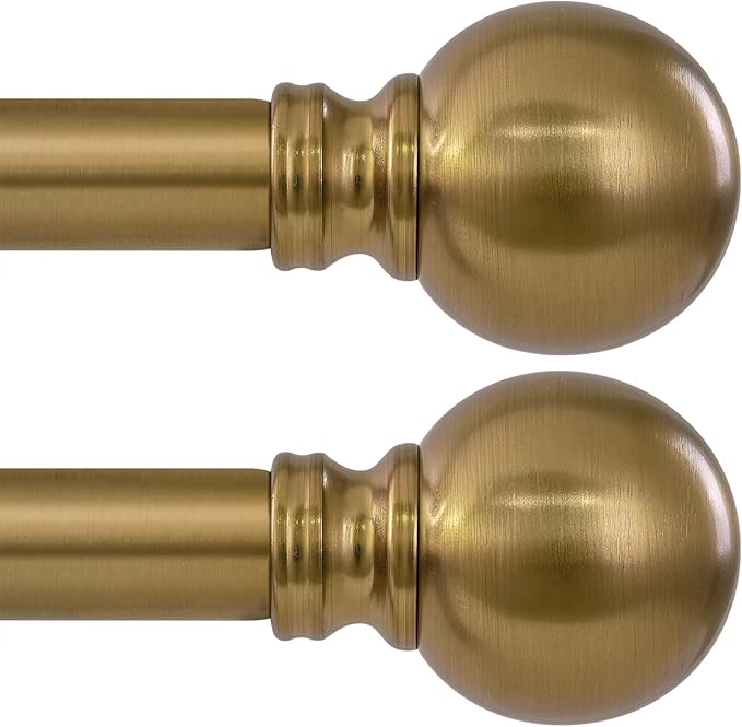 2 Pack Warm Gold Curtain Rods for Windows 28 to 48 Inch 1" Diameter Short Small by Unknown