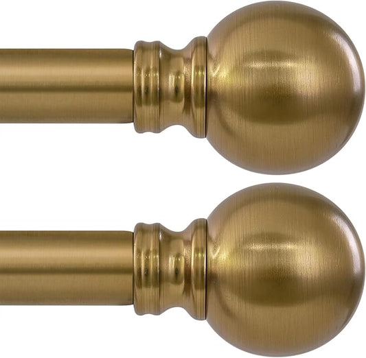 2 Pack Warm Gold Curtain Rods for Windows 28 to 48 Inch 1" Diameter Short Small by Unknown