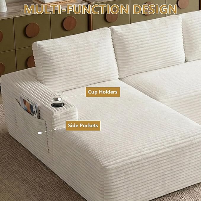 104" Cloud Sectional Couch L-Shaped - Image 5