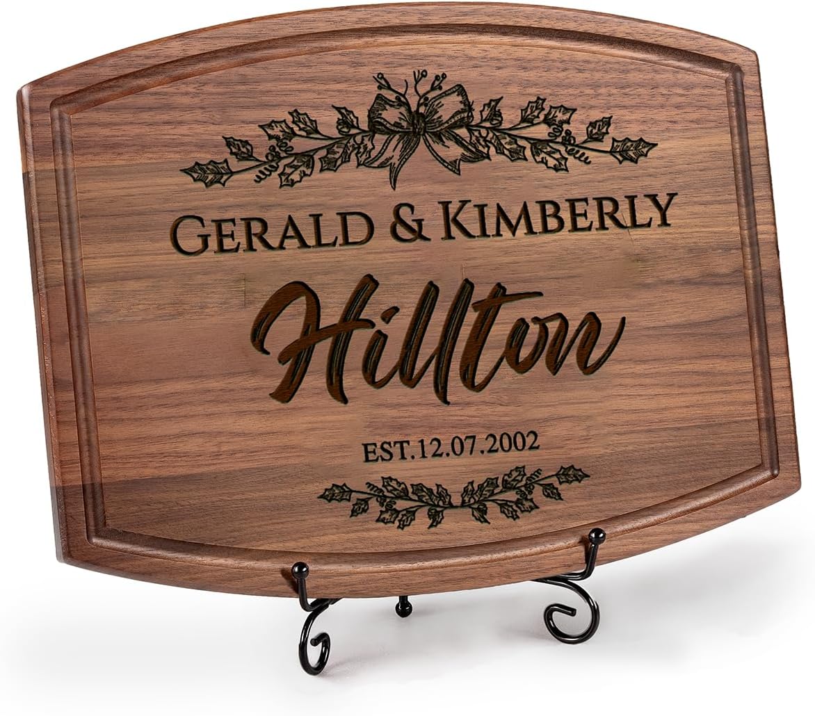 Personalized Wedding Gifts for Couples - Custom Cutting Board, Engraved Wood Charcuterie Board, Bridal Shower, Customized Kitchen Board, Unique Gift Idea for Newlyweds
