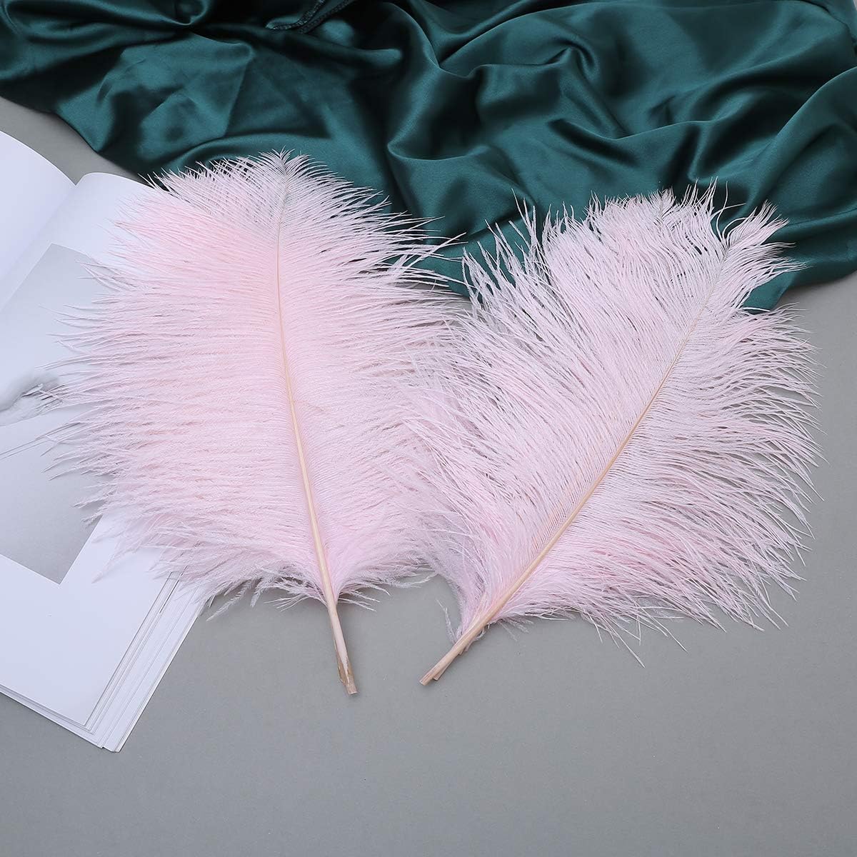 Ballinger Light Pink Ostrich Feathers - 24Pcs 12-14inch Large Feathers for Crafts,Party Centerpieces,Wedding and Home Decor
