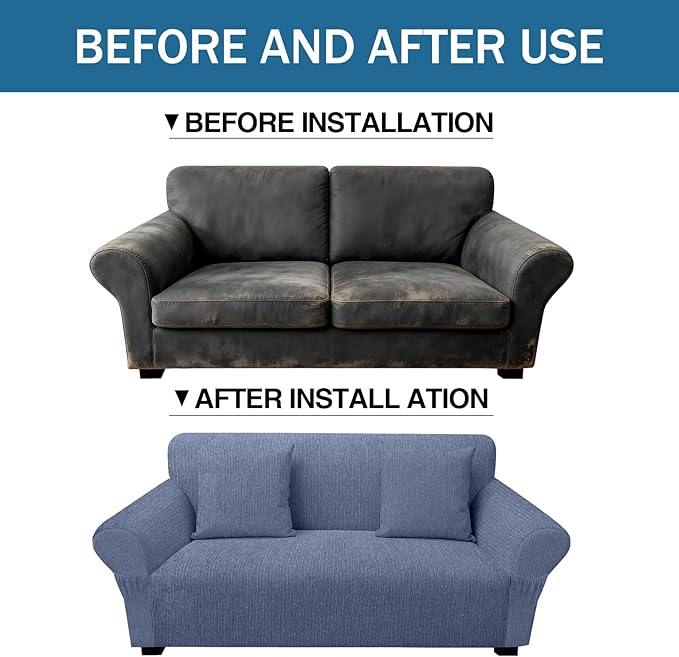 Loveseat Slipcover with 2 Pillow Cover - Image 8