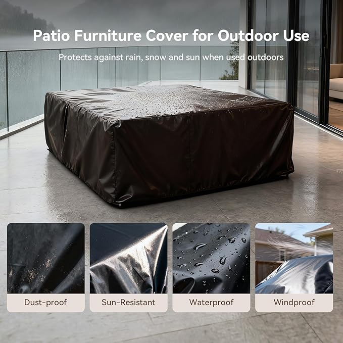 Aoxun Aluminum Patio Furniture Set, 4 Seats Luxury Metal Patio Conversation Sets - Image 9