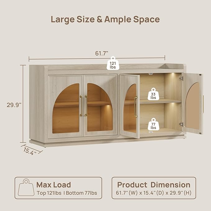 SICOTAS Sideboard Buffet Cabinet - Image 2