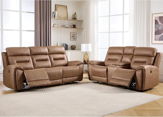 ANJ 2-Piece Faux Leather Power Recliner Sofa Set by ANJ