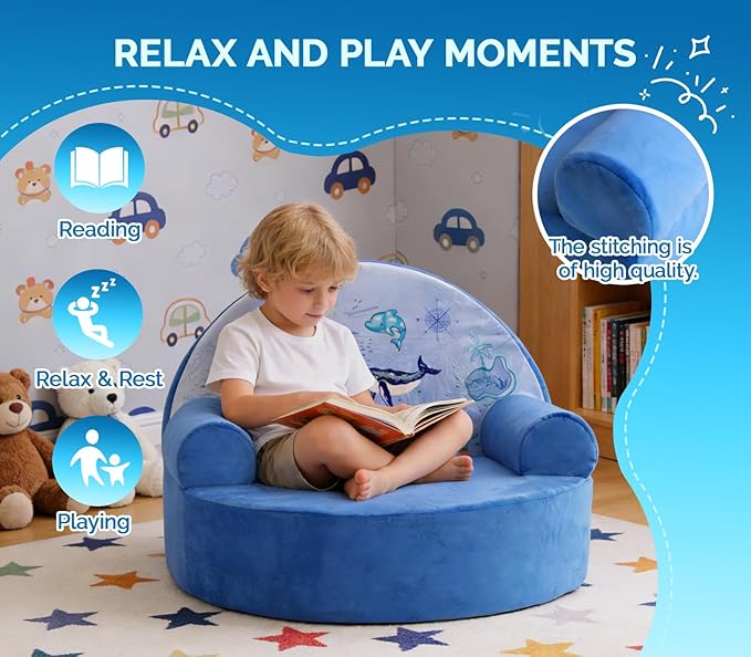 Snuggly Toddler Chair, Soft Kids Sofa - Image 4