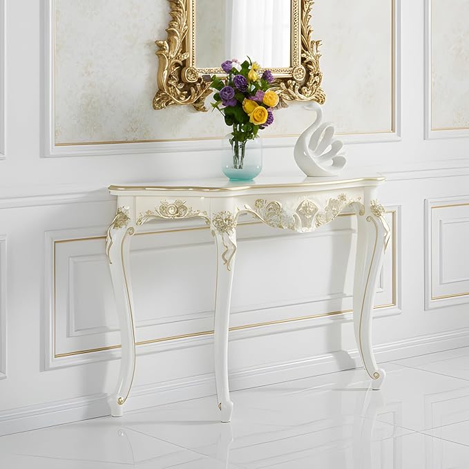 Vintage French Console Table, Wood Entryway Table - Image 7