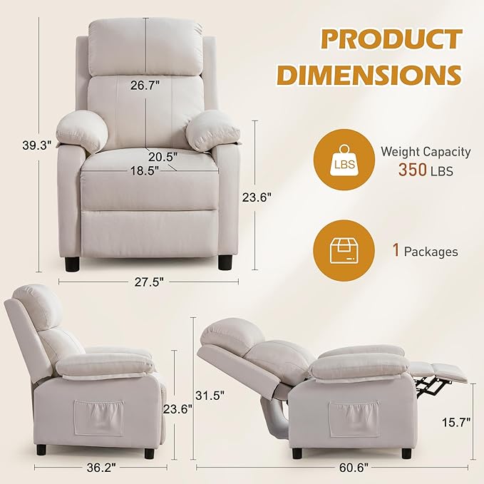 Korser Recliner Chair, Living Room Chairs - Image 2