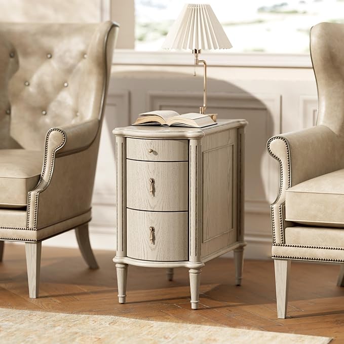 STO'SENSE Nightstand w/Charging Station & 3 Drawers, Pre-Assembled, Vintage - Image 6