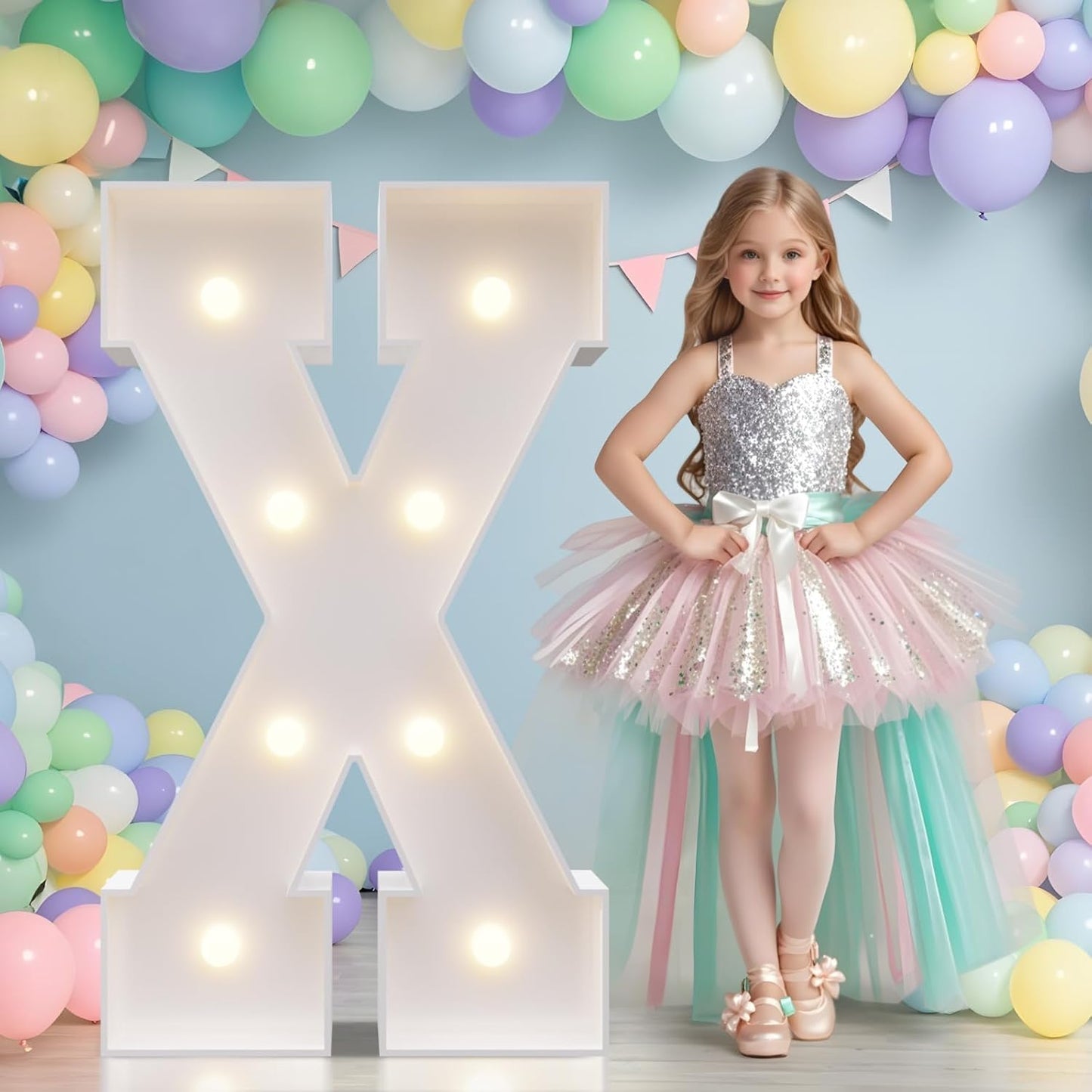 JoyMuse Marquee Letters 3 Feet Tall, Light Up Letters 3FT with Lights, Large Letters for Party, Letter X Light Up Letters for Baby Shower Wedding Proposal Graduation Birthday Decorations