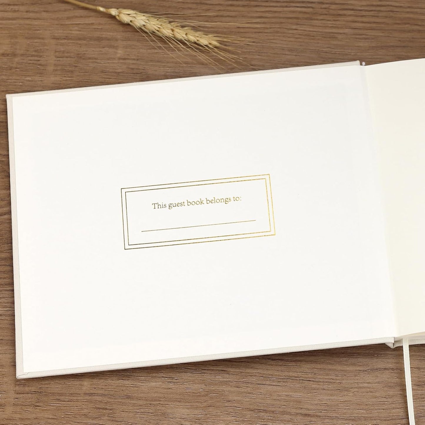 Elegant Guest Book for Wedding Reception, Beautiful Guestbook for Baby Shower and Wedding Decor, 100 Blank Pages for Sign in, Polaroid Pictures and Photos, Linen Cover (2025, Beige)