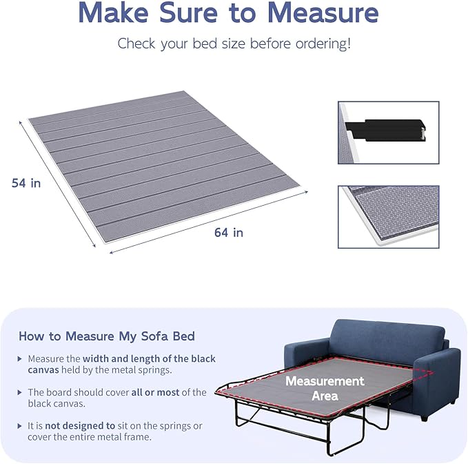 BlissBoard Sleeper Sofa Support Board, Pull Out Couch Cushion Support, 10mm - Image 2