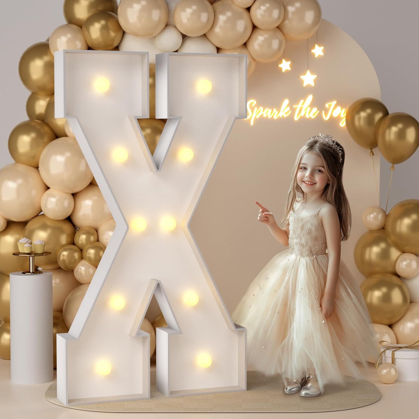 JoyMuse 4FT Marquee Light Up Letters,Large Marquee Letters 4 Feet Tall for Marry Me Proposal Decorations Big 4FT Letters with Lights for Baby Shower Party Decor, Letter X