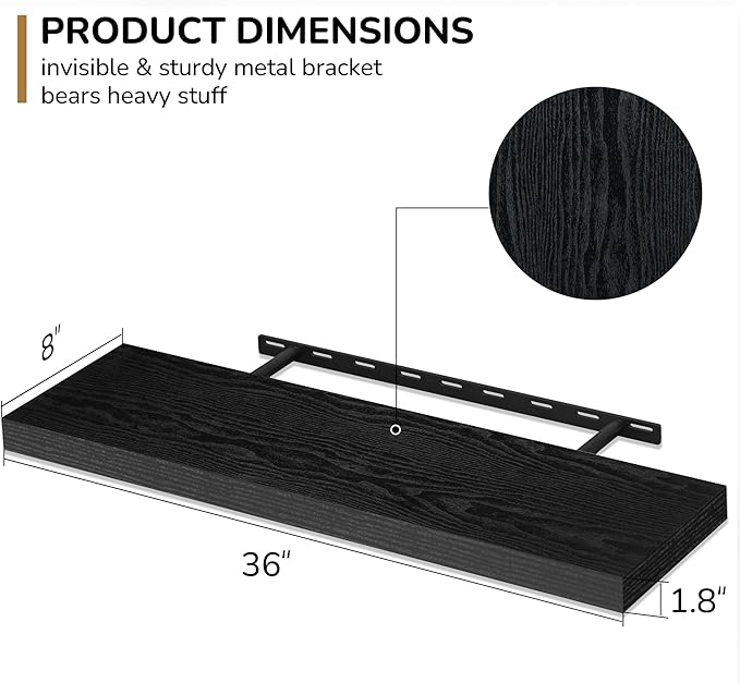 Fun Memories 36 Inch Floating Shelves - Image 3
