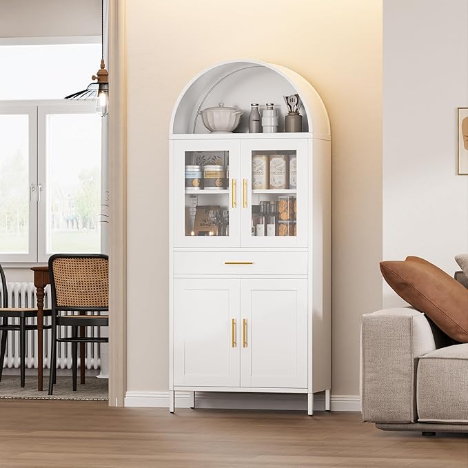 VEXPOR 73" Tall Arched Kitchen Pantry Cabinet - Image 7