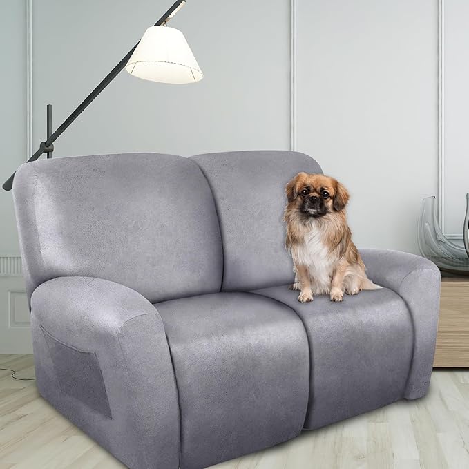 ANARACHON Loveseat Recliner Cover Leather Look Recliner Loveseat Covers - Image 2
