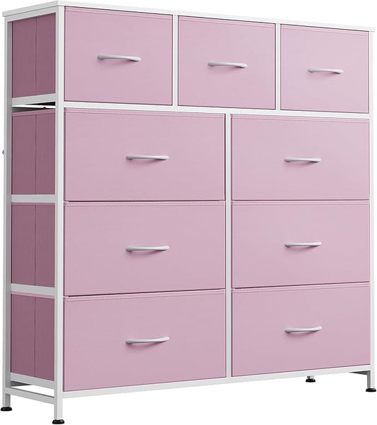 WLIVE 9 Drawer Dresser, Fabric Storage Tower by WLIVE