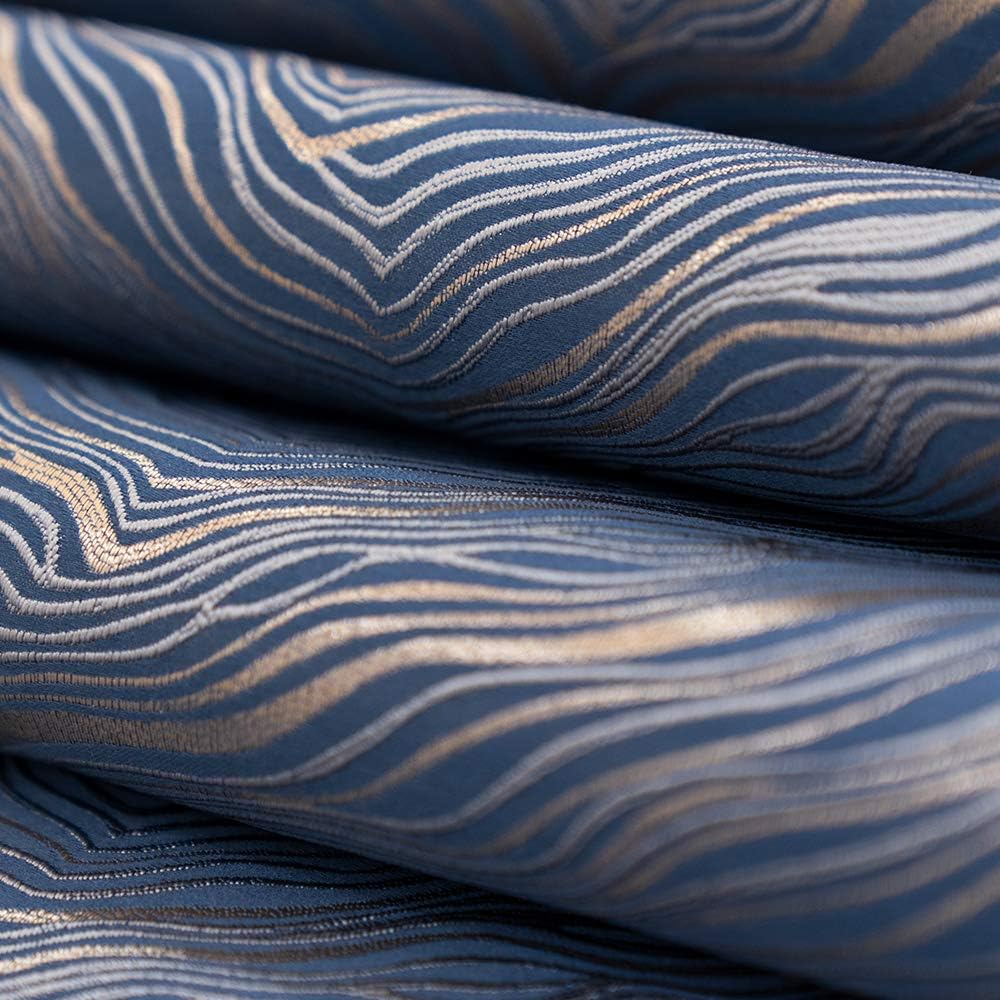 Avigers 12 x 59 Inch Decorative Luxury Abstract Striped Navy Blue Table Runners with Tassels for Home Living Room Bedroom Art Decor Wedding