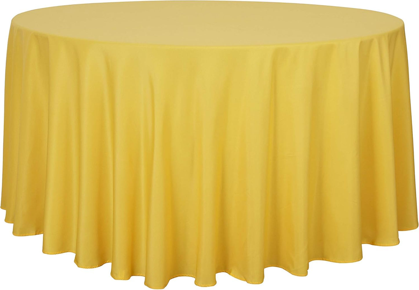 sancua Round Tablecloth - 120 Inch - Water Resistant Spill Proof Washable Polyester Table Cloth Decorative Fabric Table Cover for Dining Tables, Buffet Parties and Camping, Yellow