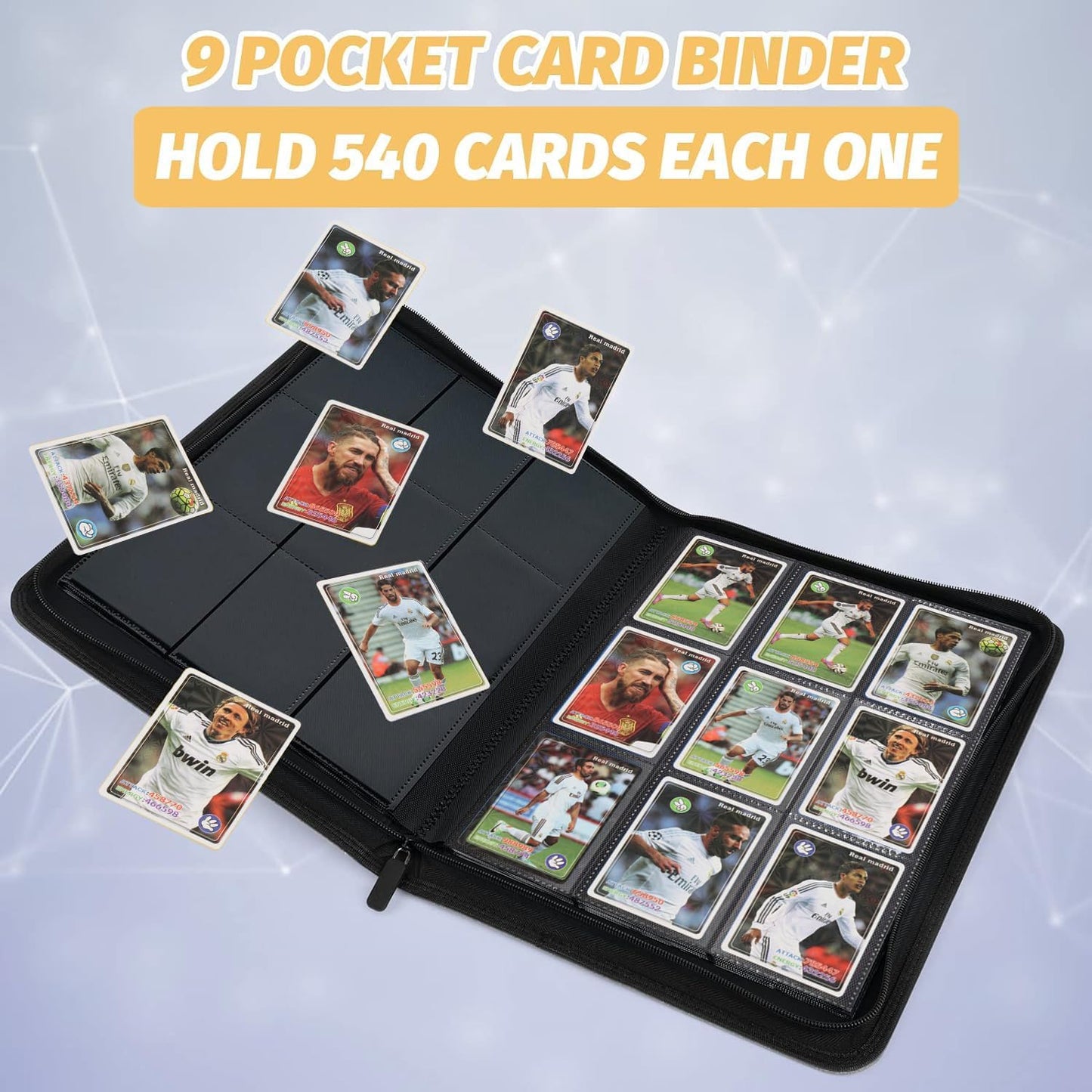 Trading Card Binder, Card Collection Binder Album Folder with 540 Side Loading Pockets, 9 Pocket Trading Card Album Folder for TGC,MTG, Baseball Cards, Yugioh(Red)