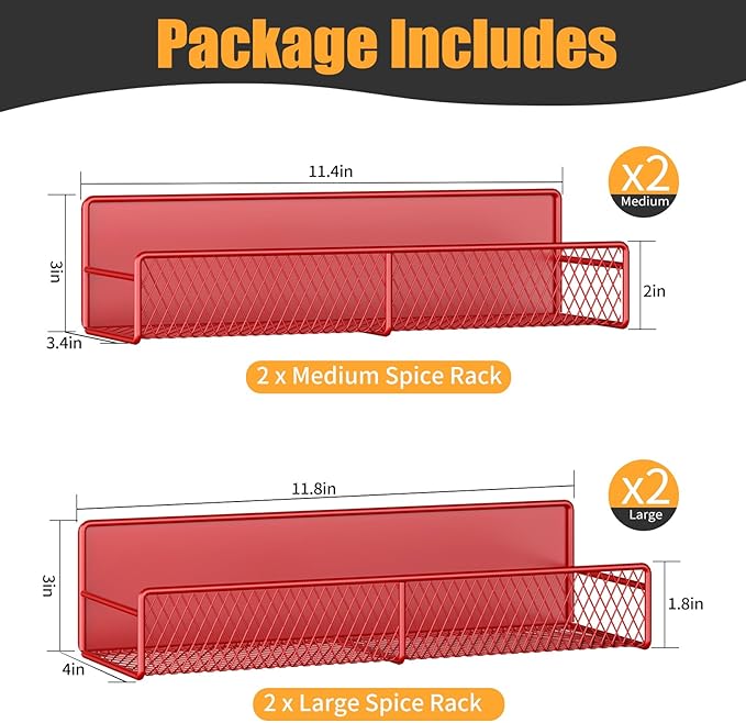 DTUQYX Magnetic Spice Rack for Refrigerator, 4 Pack 100% Metal Strong Magnet - Image 2