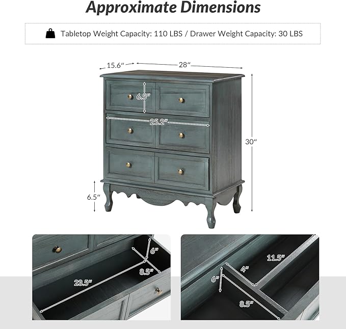 HULALA HOME 3-Drawer Nightstand - Image 2